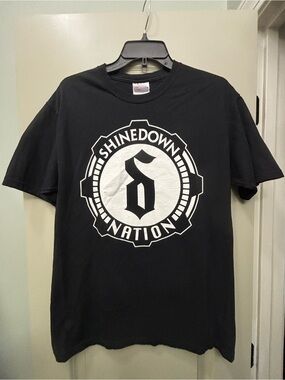 Vintage Shinedown Nation Fan Club Black T-Shirt Rock Band Graphic Tee